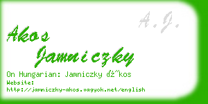 akos jamniczky business card